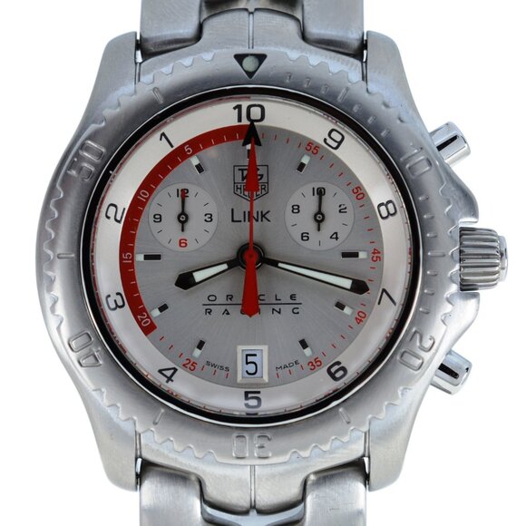 Rare Men's Tag Heuer 42mm Oracle Racing Link Chrono LE /1500 Watch Ref: CT1118! - Picture 1 of 10